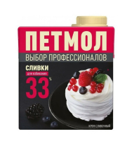 Сливки ТБА 33% ультрапастеризованные Петмол 500гр