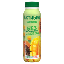 АктиБио Биойогурт 260гр 1/9шт Манго папайя 1,5%