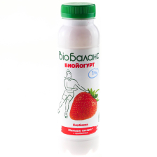 Био-Баланс биойогурт питьевой 270гр 1/6шт Клубника 1%