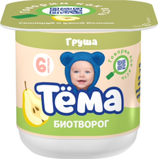 Биотворог 95гр (6шт) Груша 4% Тема