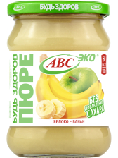 Пюре Яблоко-банан ст/б 450гр 1/6шт Будь Здоров АВС РБ