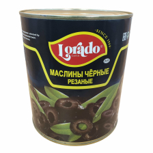 Маслины резаные ж/б 3100мл 1/6шт (1560гр) Lorado Египет )