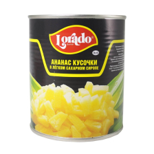 Ананасы консервированные кусочки ж/б 850мл (490) 1/12 шт Lorado Тайланд
