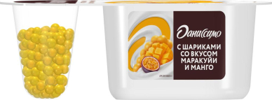 Даниссимо йогурт 105гр 1/12шт Фантазия Хрустящие шарики/Манго/Маракуйя 6,9%