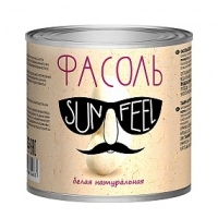 Фасоль белая ж/б 420гр(220гр) 1/12шт SunFeel РФ