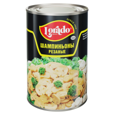 Шампиньоны резаные ж/б 425мл 1/12шт Lorado Китай)