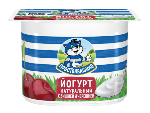 Йогурт 110гр Вишня/Черешня 2,9% 1/12шт Простоквашино