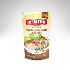 Майонез с перепелиными яйцами 50% д/пак 750мл 1/15шт Печагин РФ )