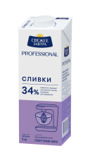 Сливки ТБА 34% ультрапастеризованные 1л 1/12шт Свежее Завтра Professional