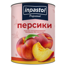 Персики дольки б/к 820гр 1/12шт (460гр) Inpasto! Китай