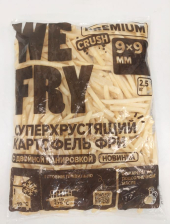 Картофель фри 9х9 с панировкой 2,5кг 1/5шт CRUSH PREMIUM Ви Фрай DS04