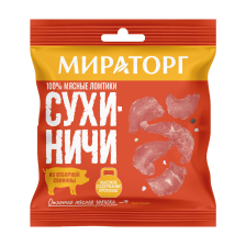Чипсы мясные Сухиничи из свинины классические 40гр 1/10шт Мираторг