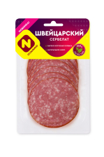 Сервелат Швейцарский в/к в/у нарезка Останкино 100гр