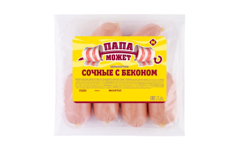 Шпикачки Сочные с беконом Папа Может п/о газ 300гр шт Останкино