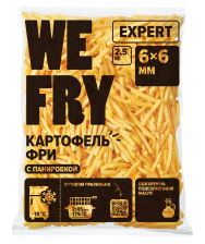 Картофель Фри с панировкой 6x6мм 2,5кг 1/5штФрай Ми Expert FMS6