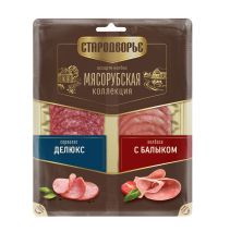 Ассорти колбас Мясорубская коллекция в/к нарезка 80гр 1/10шт Стародворье