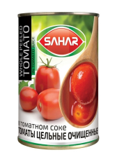 Томаты целые очищенные в с/с ж/б 400гр SAHAR Иран