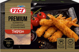 Креветка в панировке очищ б/г с/х Торпедо VICI Вьетнам (DL 321) кор.0,2/10кг+