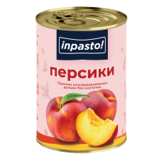 Персики половинки б/к 3000гр 1/6 шт (1800гр) Inpasto! Китай