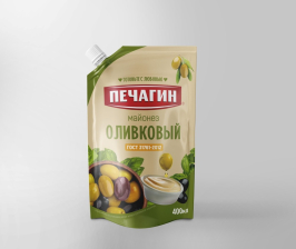 Майонез Оливковый 67% д/пак 400мл 1/25шт Печагин РФ