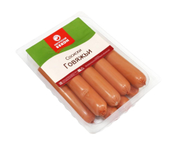 Сосиски Говяжьи п/а в/у 500гр Новгородский Бекон