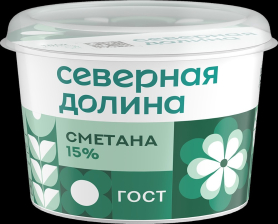 Сметана 15% 180гр Северная Долина