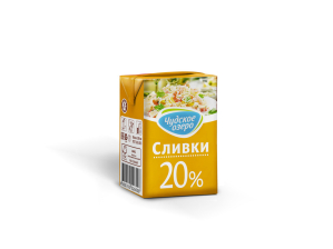 Сливки ТБА 20% ультрапастеризованные 200мл 1/18шт Чудское озеро