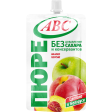 Пюре яблочно-персиковое дой-пак 200гр 1/14шт АВС РБ