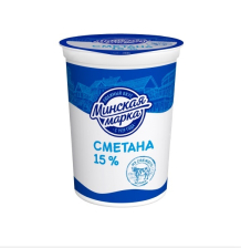 Сметана 15% 380гр 1/12шт Молочный гостинец Минская марка