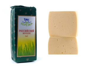 Российский молодой полутв сыр 50% брус ~3,5кг/ ~10кг Савушкин ТМ Березка РБ
