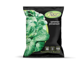 Шпинат резаный зам 400гр 1/20шт Polvit РФ
