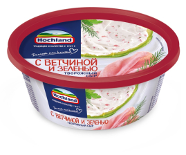 Сыр творожный Хохланд 60% ветчина и зелень 140гр