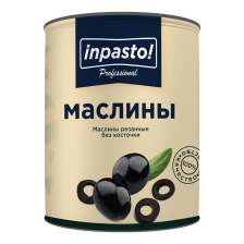 Маслины черные резанные ж/б 3000гр (1560гр) Inpasto! Египет