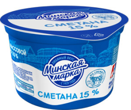Сметана 15% 180гр (6шт) Молочный гостинец Минская марка