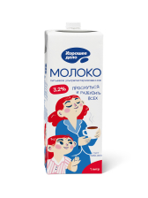 Молоко ТБА ультрапастеризованное 3,2% 1л (12шт) Хорошее дело (с крышкой)