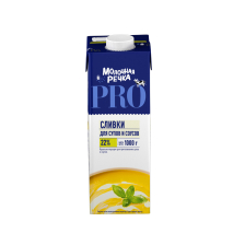 Сливки стерилизованные 22% 1кг 1/12шт ТМ Молочная речка