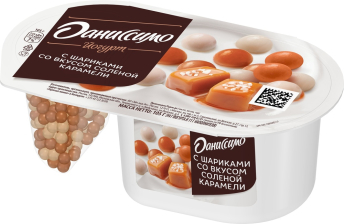 Даниссимо йогурт 105гр 1/12шт Фантазия Хрустящие шарики/Солен карам 6,9%