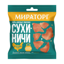 Чипсы мясные Сухиничи из куриного филе 40гр 1/10шт Мираторг