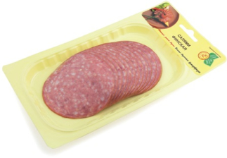 Салями Финская в/к в/у нарезка 100гр Иней