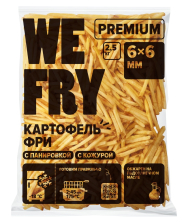 Картофель фри с панировкой 6х6мм 2,5кг 1/5шт Ви Фрай S22