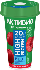 АктиБио питьевая 190гр 1/6шт вишня  высокобелков
