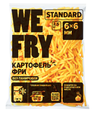 Картофель фри без панировки 6х6мм 2,5кг 1/5шт Ви Фрай F76FS