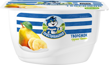Творожный продукт 130гр Творожок Груша/Банан  3,6% 1/8шт Простоквашино