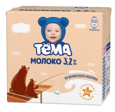 Молоко ТБА 3,2% ультрапастеризованное 500гр (12шт) Тема