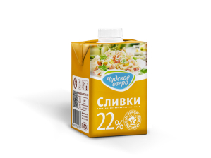 Сливки ТБА 22% ультрапастеризованные 500гр 1/12шт Чудское озеро